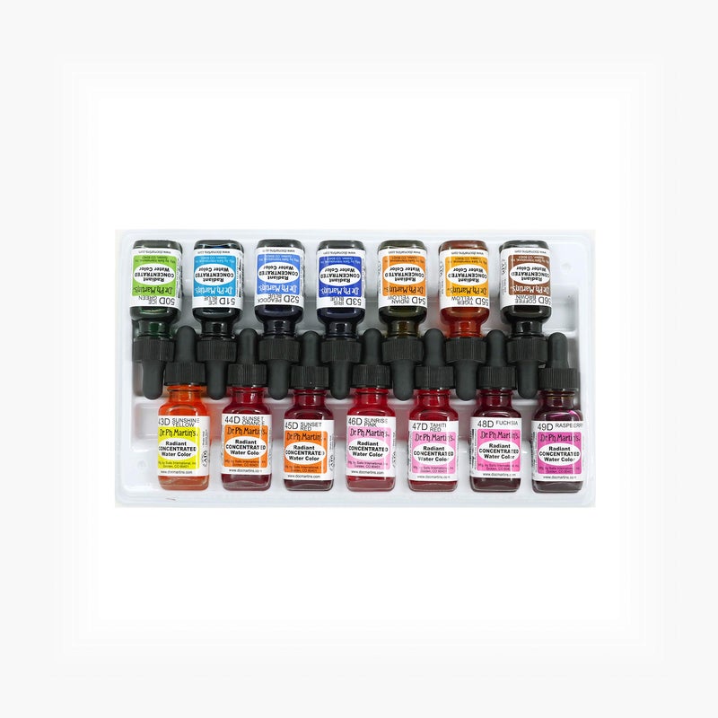 Dr. Ph. Martin's Radiant Concentrated Water Color, 0.5 oz, Set of 14 (Set D) - Image 2